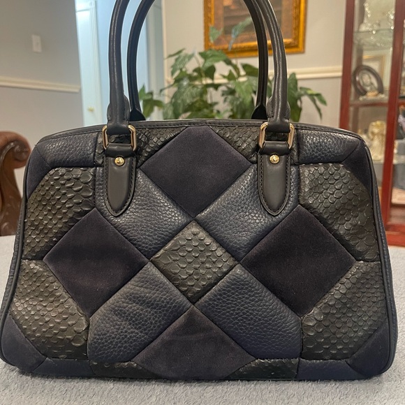 Coach quilted dark blue purse - Picture 2 of 14